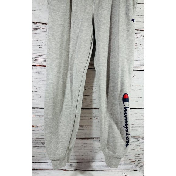 Champion Boys Sweat Gym Pants Sz Large Gray Drawstring Pockets Track Joggers - Picture 6 of 10